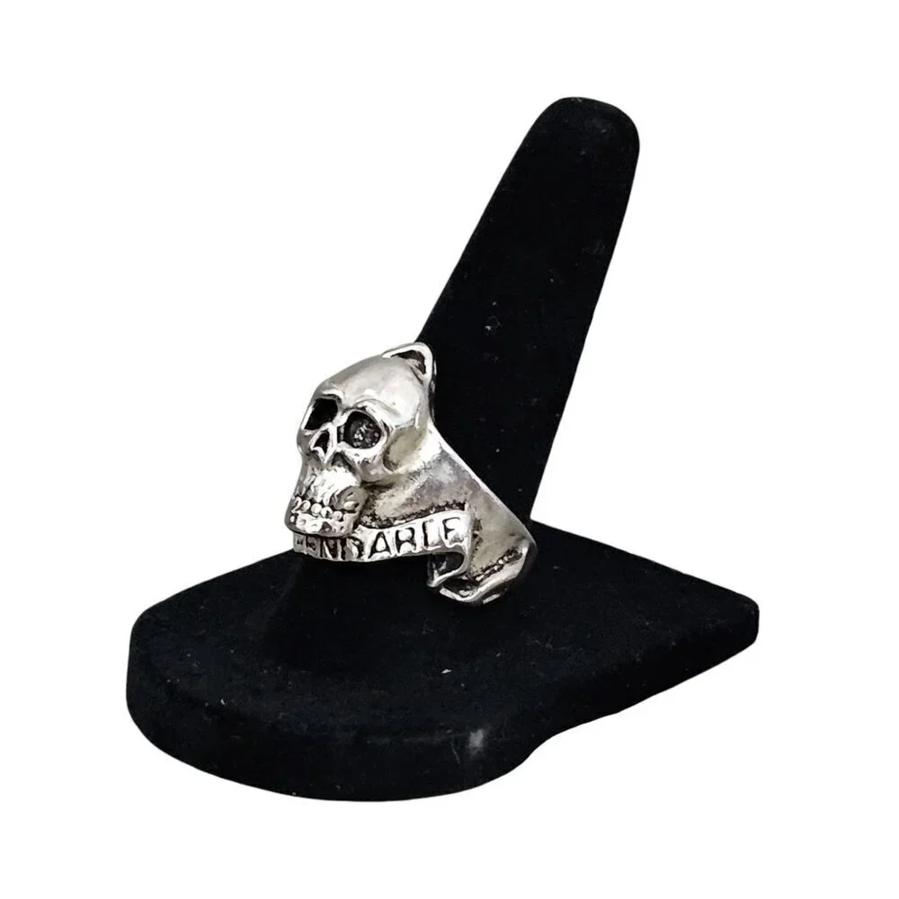 💎The Expendables Stallone Stainless Steel Vintage Biker Punk Silver Skull Ring